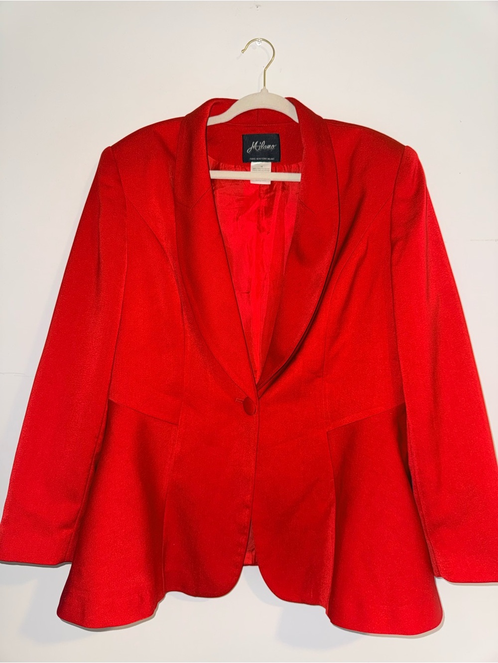 Milano Women's Red Single-Button Peplum Blazer